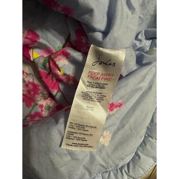 Joules‎ Women's Eastleigh Padded Lined Front Zip Light Blue Vest Jacket Size 6 - Picture 4 of 5